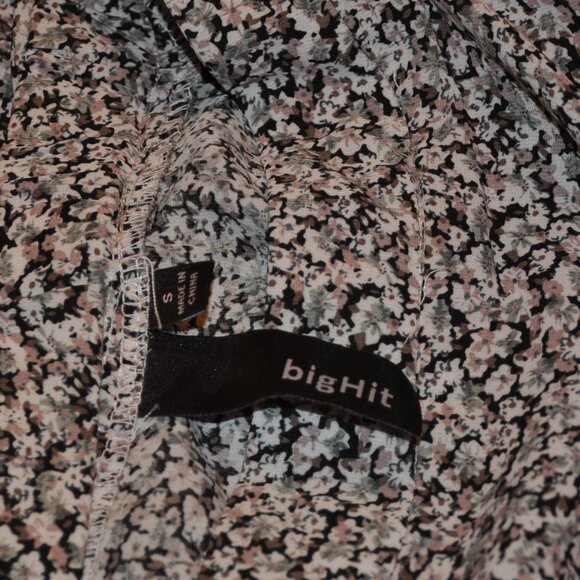 Big Hit Calico Floral Prairie Skirt Tiered Ruffle High Low Maxi Hippie Boho S - Picture 7 of 7